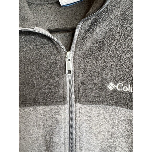 Columbia Men’s M Gray Full-Zip Fleece Jacket Outdoor Hiking Camping Layering - Picture 10 of 16